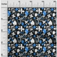 thumbnail image 2 of oneOone Velvet Medium Blue Fabric Poker Card Sewing Material Print Fabric By The Yard 58 Inch Wide, 2 of 4
