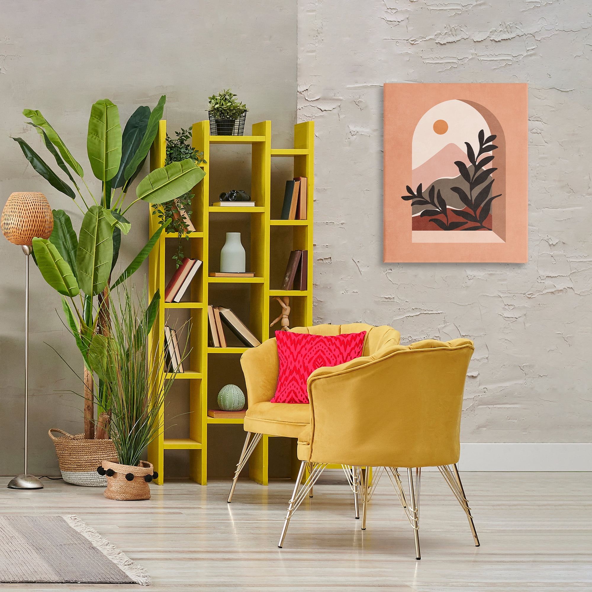 Stupell Industries Terracotta Boho Window Landscape & Nature Painting Wrapped Canvas Art Print Wall Art, 24 x 30