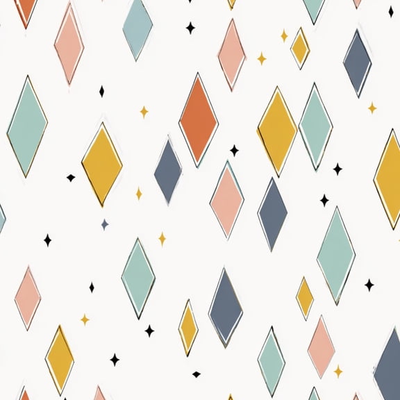 Retro Peel and Stick Wallpaper Colorful Geometric Diamond Retro Pastel Tones Wall Mural 23.6in x 9.8ft Self Adhesive Removable Wall Paper Renter Friendly Wallpaper for Nursery Bedroom Cabinets