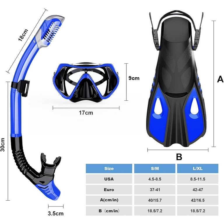 Mask Fin Snorkel Set, Snorkeling Gear for Adults with Panoramic View Mask, Dry Top Snorkel, Adjustable Swim Fins and Travel Bag, Man Woman Snorkel Mask Fin Snorkel Set, Snorkeling Gear for Adults with Panoramic View Mask, Dry Top Snorkel, Adjustable Swim Fins and Travel Bag, Man Woman Snorkel