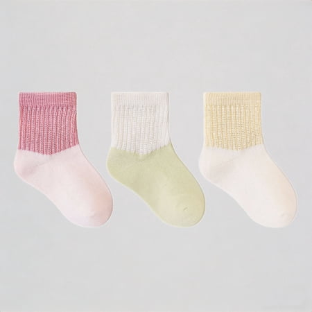 Krdevn 3-Packs Kids Socks for Boys Girls Toddler Mid Crew Athletic Socks for Outdoor Sports Play Comfortable Stretchy Everyday Wear with Sneakers 3-5Y