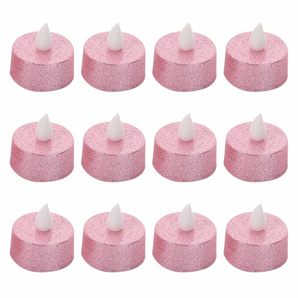 12pcs Flameless Votive Candle Battery Operated Glitter Flickering LED
