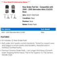 thumbnail image 2 of Rear Brake Pad Set - Compatible with 2000 - 2005 Mercedes-Benz CLK320 Base 2001 2002 2003 2004, 2 of 2