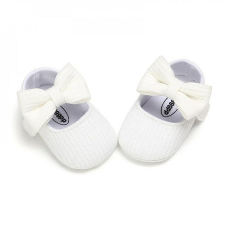 

Clearance!1Pair Cute Autumn Baby Girl Anti-Slip Casual Walking Shoes Bow Sneakers Soft Soled First Walkers White S