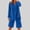 Blue, variant on Abomasnow Summer Two Piece Sets for Women Casual Button Down Shirts Gauze Bermuda Shorts Fashion Beach Vacation Lounge Outfits