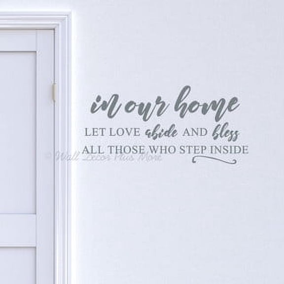 Let Love Abide Bless All Home Decor Wall Stickers - Home Wall Quote Decals - Home Wall Quote Decals for Living Room - Wall Quote Decal Stickers for Kitchen 23x11 Inch-Storm Gray