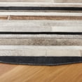 thumbnail image 3 of SAFAVIEH Studio Leather Forrester Striped Area Rug, Ivory/Black, 6' x 6' Round, 3 of 11