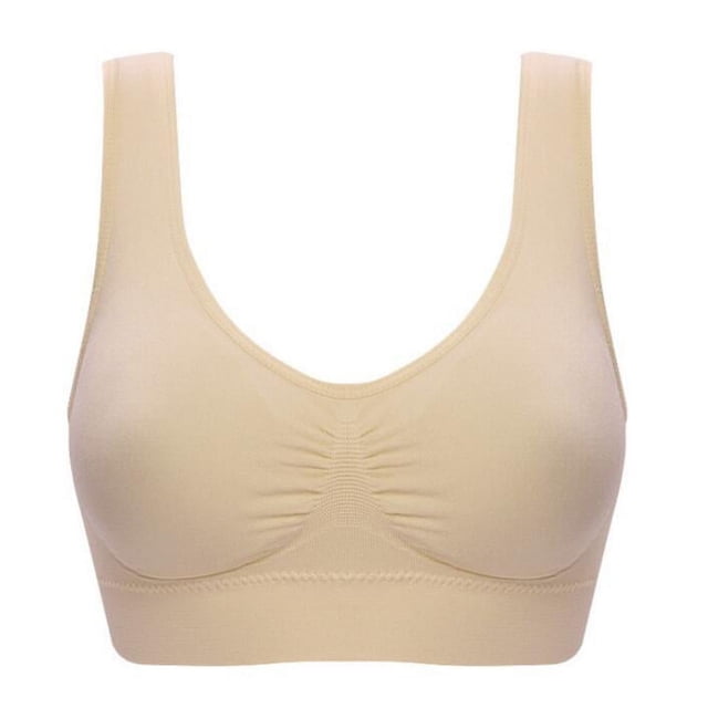 Sujetador deportivo sin almohadilla para el pecho y sin aros de acero, talla grande, para mujer, de una sola capa, sin almohadilla para el pecho, ropa interior para mujer