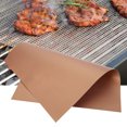3PCS 40*33cm Non Stick BBQ Grill Mat Baking Grilling Copper Fiberglass