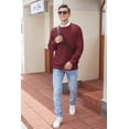 thumbnail image 4 of Iceglad Men's Crewneck Sweater Soft Cotton Rib Knit Casual Long Sleeve Classic Pullover Sweater, 4 of 7