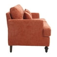thumbnail image 6 of Modern Loveseat Sofa, Chenille Upholstered 2-Seat Sofa Couch with Rubber Wood Legs and 2 Pillow, Comfy Cloud Sofa Couch for Apartment Bedroom Office Club, Dark Orange, 6 of 9