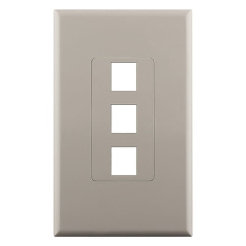Ivory 12 Port Keystone Wall Plate with Screwless Face 