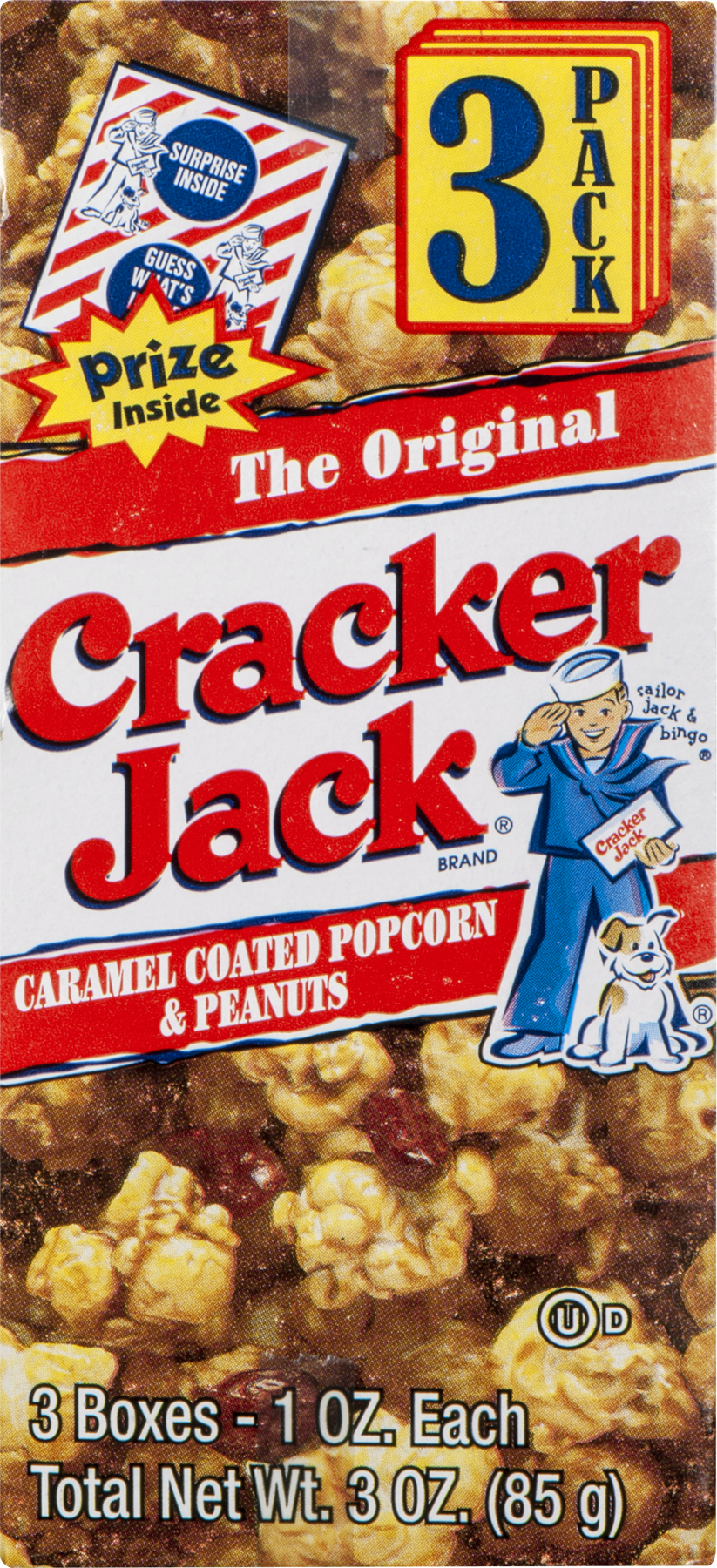 Cracker Jack Caramel Coated Popcorn & Peanut, 1 Oz., 3 Count - Walmart.com  - Walmart.com