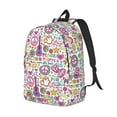thumbnail image 4 of Geaub peace love and dove flower power durable canvas backpack: stylish, lightweight, and spacious with adjustable straps, 4 of 7