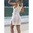 thumbnail image 7 of Sexy Hollow Out Beach Dress Women V Neck Sleeveless Crochet Swimsuit Cover Up Vestidos Female Bathing Suit for Holiday Wear, 7 of 7