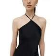 thumbnail image 2 of Simkhai BLACK Women's Hansel Halter Gown, US 6, 2 of 4