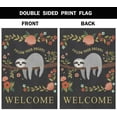thumbnail image 3 of Welcome Sloth Garden Yard Flag 12.5"x 18" Double Sided Polyester Cute Baby Sloth on the Tree Cartoon Animal House Flag Banners for Patio Lawn Outdoor Home Decor, 3 of 6