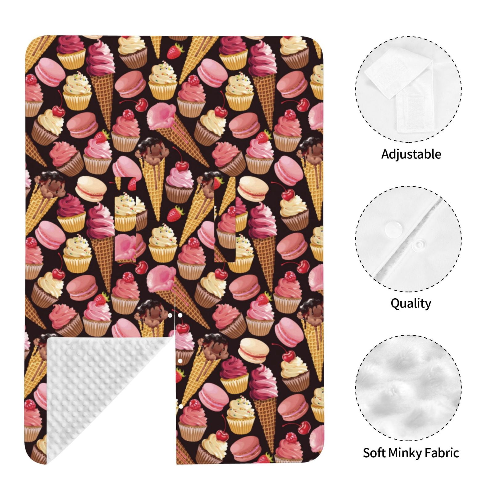 Naloa Ice Cream Cake Baby Car Seat Cover, Breathable Baby Carrier Cover, Multiuse Baby Carrier Cover & Nursing Breastfeeding Cover