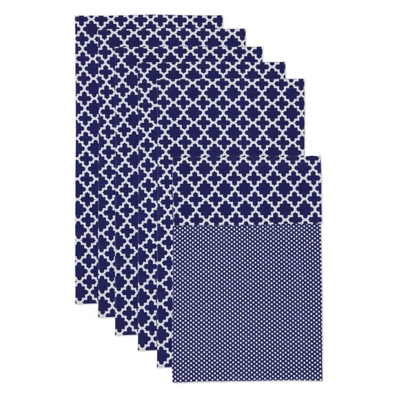 DII Non Adhesive Cut to Fit Machine Washable Fridge Liner For Drawers, Bins, Trays, Protect Produce, Set of 6, 12 x 24" - Navy Blue Lattice