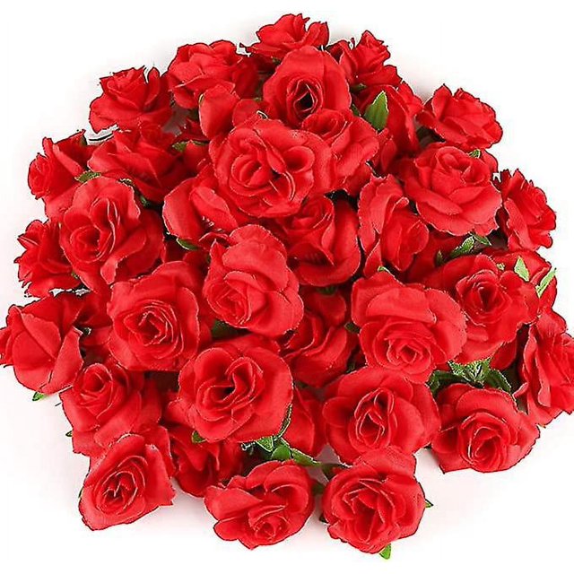 Cabezas De Flores De Rosas Artificiales, 100 Piezas De Rosas Sin Tallo De Marfil para Manualidades Decoración para Fiestas De Bodas 3 Cm Marfil
