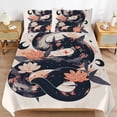 thumbnail image 6 of 3 Pcs Soft Bedding Set, Includes 1 Duvet Cover with Zipper And 2 Pillow,Shams Flower Entwined Snake Full(79"×90"), 6 of 8