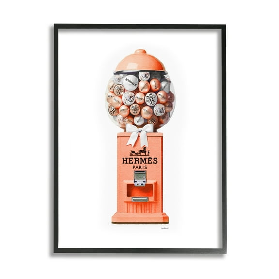 Stupell Industries Fashion Gumball Dispenser Beauty & Fashion Painting Black Framed Art Print Wall Art, 11 x 14
