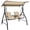 Beige, variant on Costway 2-Seat Outdoor Patio Swing Adjustable Canopy Tempered Glass Table Top Cup Holder Beige