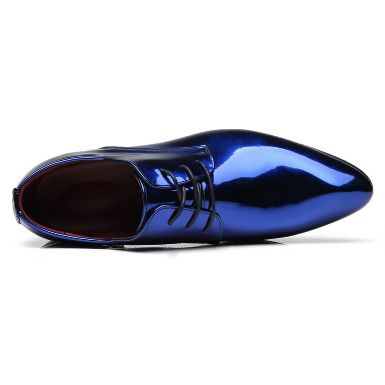 blue dress for baby girl Men's Royal Blue Glitter Loafers with Buckle – Prom & Wedding Shoes main image 0