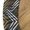thumbnail image 5 of Ambesonne Geometric Fitted Round Tablecloth, Retro Motif of Lines Art, 36"- 40" Diameter, Dark Mustard Grey, 5 of 5