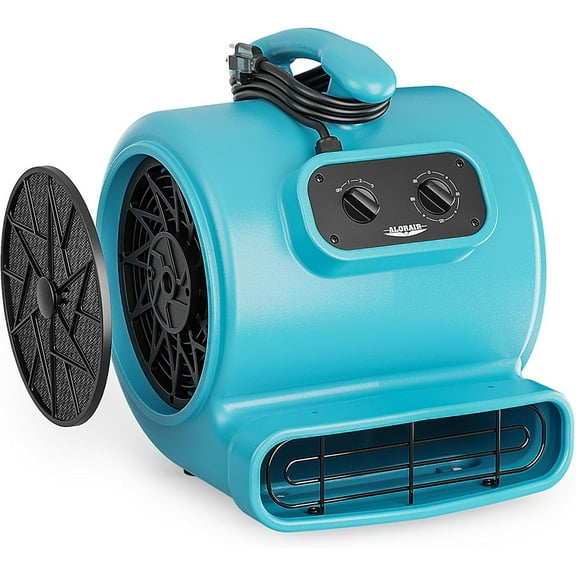 ALORAIR 3000 CFM Air Mover Blower Fan for Industrial, Floor Drying Fan, Carpet Dryer - Timer, Filter, Stackable, 3 Speeds, 5 Adjustable Angles, for Water Damage Restoration and Plumbing