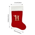 thumbnail image 2 of HongHeng Monogram Embroidered Letter Christmas Stocking Soft Velvet with White Plush Cuff Embroidered Personalize Double Christmas Sock for Family Holiday Decoration Hanging, 2 of 4