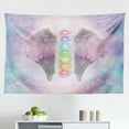 thumbnail image 1 of Angel Wings Tapestry, Wings with Heart Valentines Day Love Flowers Best Couple Anniversary, Fabric Wall Hanging Decor for Bedroom Living Room Dorm, 2 Sizes, Pale Grey Vermilion, by Ambesonne, 1 of 1