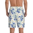 thumbnail image 3 of Kdxio Daisies Flowers Print Mens Sleep Shorts Bottoms Soft Comfy Pajama Wear Pants with Drawstring Pockets, 3 of 7