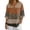 #02Brown, variant on Women's Striped Cotton Linen Blouse V Neck 3/4 Sleeve Casual Summer Tunic Tops #02Light Blue XL