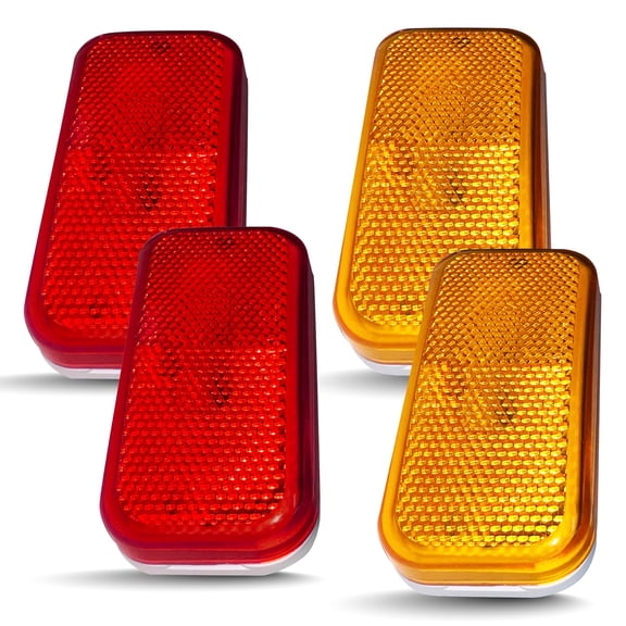 Command Electronics OEM 12V Modern Incandescent RV & Trailer Clearance Light - Made in USA - Durable Design - Surface Mount - Hardware & Connectors Included | White Base - Amber & Red (4 Pack)