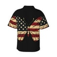 thumbnail image 3 of Goofa Patriotic USA Butterfly Art Hawaiian Shirt for Men, Unisex Summer Beach Casual Short Sleeve Button Down Shirts,Aloha Tropical Floral print shirt-Medium, 3 of 9