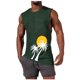 thumbnail image 2 of Camiseta sin mangas de cuello redondo para hombre, informal, a la moda, con estampado, deportiva, de poliéster, 2 of 5