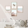 thumbnail image 2 of PixonSign Framed Wall Art, Collage Print Gallery Set 1980s Retro Miami Prints, Set of 4 Ocean Beach Landscape Wall Decor Prints, Nature Wilderness Wall Décor for Bedroom, Office - 12"x16" Natural, 2 of 5