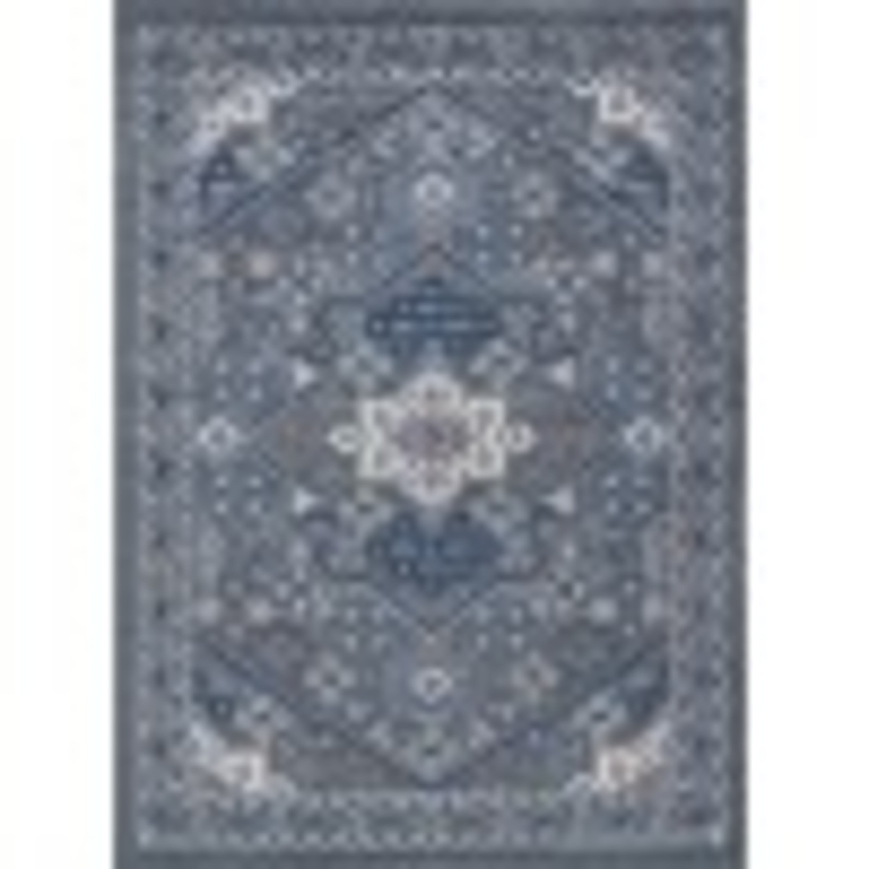 Hampton Traditional 5' x 7' Gray and Cream Polypropylene Indoor Area Rug