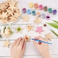 thumbnail image 3 of 30 Pcs Unfinished Wood Star Pieces 1.92" Blank Wooden Star Slices Wooden Cutouts Ornaments Natural Wood Embellishments for Drawing Art Craft Christmas and Wedding Decoration 0.29" Thick for DIY, 3 of 9
