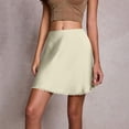 thumbnail image 6 of Jamicy Women's Summer Skirts Solid Color Satin Half Skirts High Waisted Silky Underskirt with Lace Trim Slip Skirt for Dresses, 6 of 9