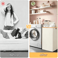 thumbnail image 5 of Sortora Laundry Hamper with Lid, 110L Large Laundry Basket with Removable Bag, Collapsible Tall Laundry Bin, Dirty Clothes Hamper for Laundry Room, Bathroom, Bedroom, Dorm, Beige, 5 of 6