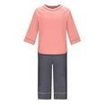 thumbnail image 5 of pstuiky 2 Piece Sets for Women Summer Summer Solid Color Breathable Pajama Sets with Pants Casual Loose Fit Crew Neck Short Sleeve Sleepwear Orange 2XL, 5 of 7