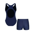 inhzoy Gymnastics Leotards for Girls Short Gymnastics Unitard with Shorts Set Dancewear Navy