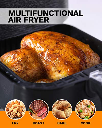 MILIN Air Fryer 5.8 Quart, 1700-Watt Electric Hot Airfryers Oven with LED Digital Screen and Temperature Control, 7 Presets, Nonstick Basket, 100 Recipes & ETL Certified