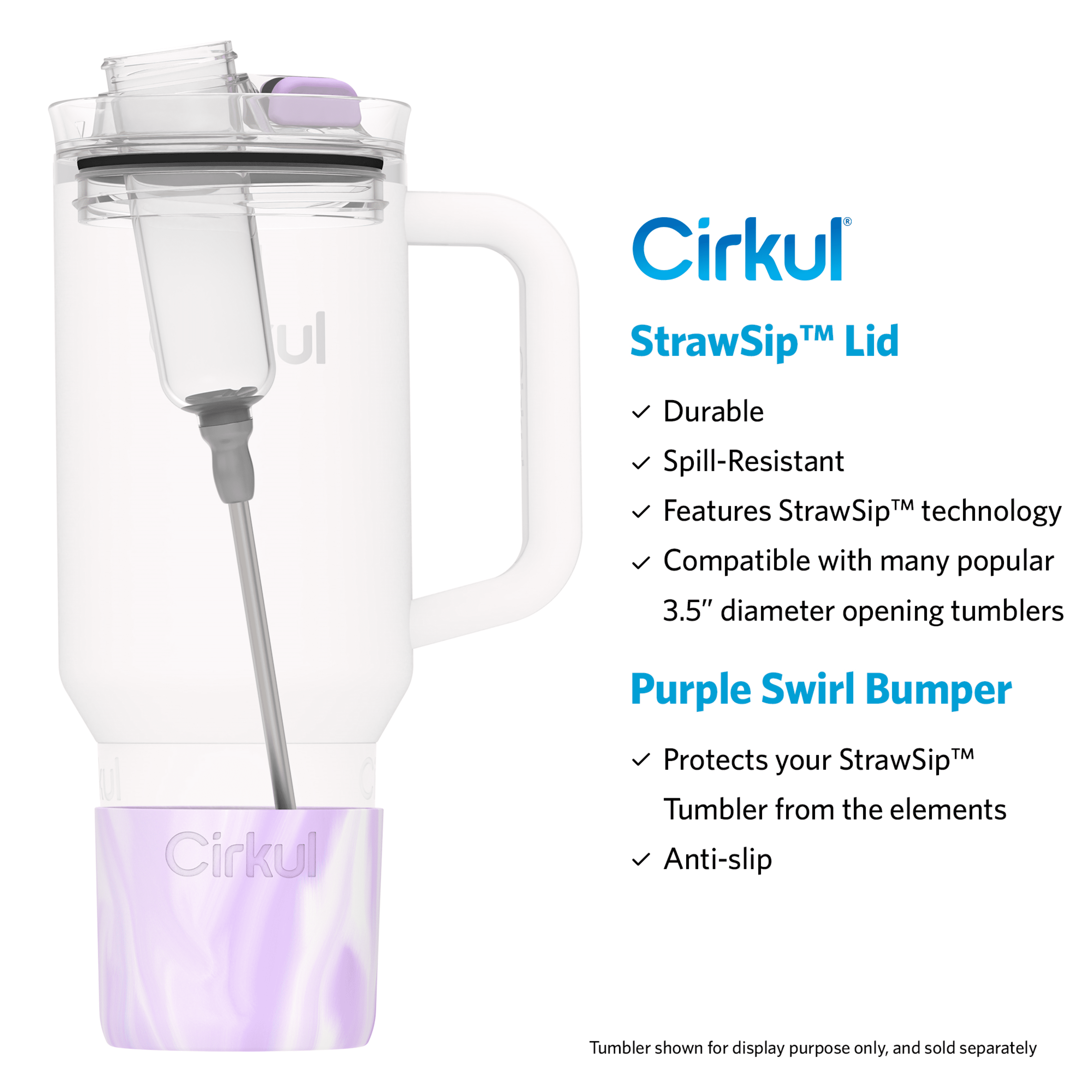 Cirkul All-Day StrawSip Lid & Bumper, Purple Swirl