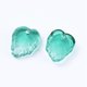 thumbnail image 2 of Two-Tone Transparent Glass Charms Leaf Cyan 13.5x10.5x3.5mm Hole: 1.2mm, 2 of 2