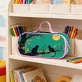 thumbnail image 4 of Trousse de Rangement en Nylon Grande Capacité Multi-Couches Imprimé Chat pour Étudiant, 4 of 7