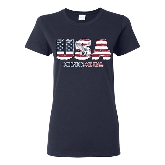 Wild Bobby USA Flag Pride One Nation One Team Eagle Soccer Graphic | Unisex Novelty T-Shirt | Soccer Football Fan Gift for Men Women Graphic Tee