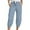 Blue, variant on Bibifish Womens Ribbed Capri Joggers Elastic Waist Knee Length Jogger Ribbed Texture Side Pockets Loose Fit Comfortable Summer Cozy Capri Joggers
